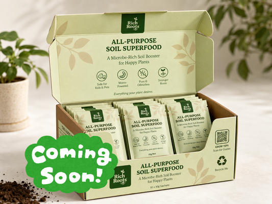 Mealworm Frass Fertiliser – Plant Feed Sachet Box – 12 x 10g